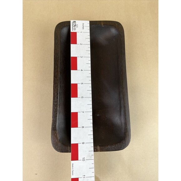 West Elm Rectangle Wooden Sushi‎ Plates Dessert Dish Plate Dark Brown - Picture 5 of 7